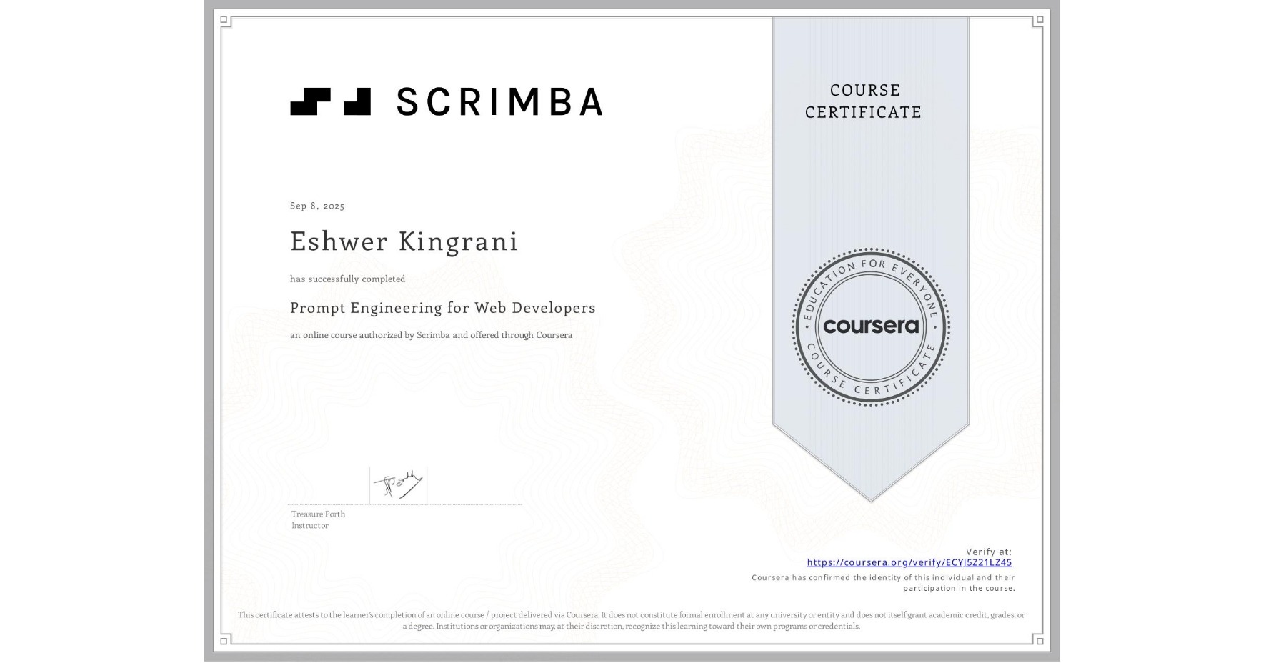 Prompt Engineering Certificate